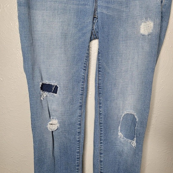 Old Navy Maternity Boyfriend Skinny Ankle jeans Size 2 Side Panels Stretch holes - Picture 3 of 8
